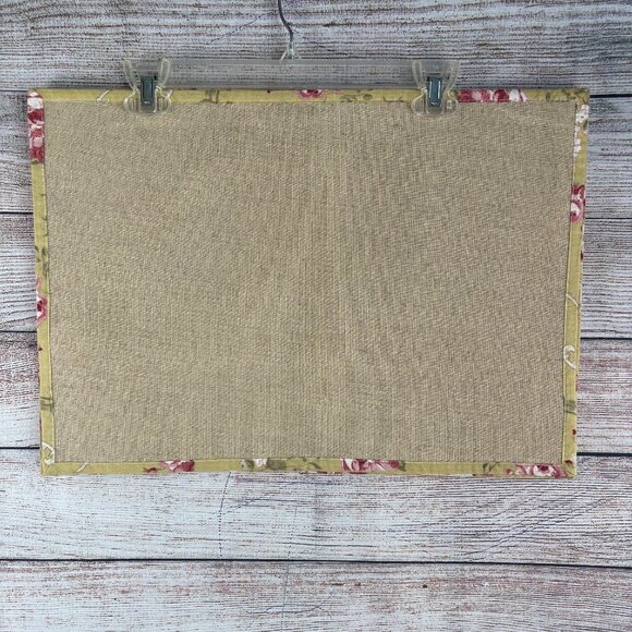 Ivy Hill Home Placemats Linen Blend Rectangular Floral Edge Set of 4 20x14 - Picture 5 of 9